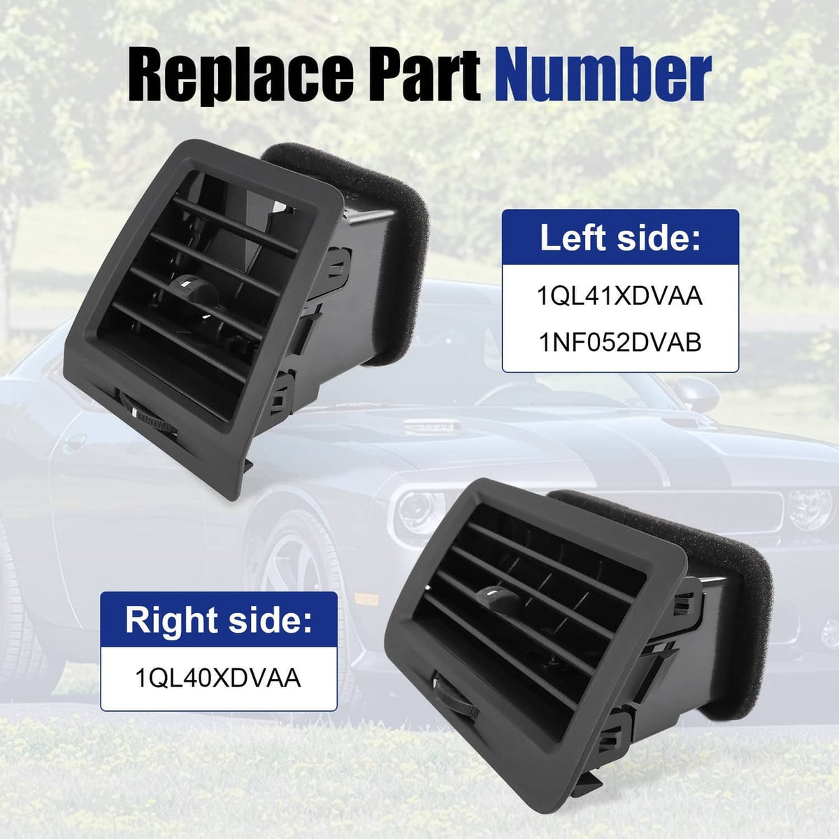 Solidspare Pack Of 2 Dashboard Air A/C Vent Left & Right For Dodge Challenger 2008-2014
