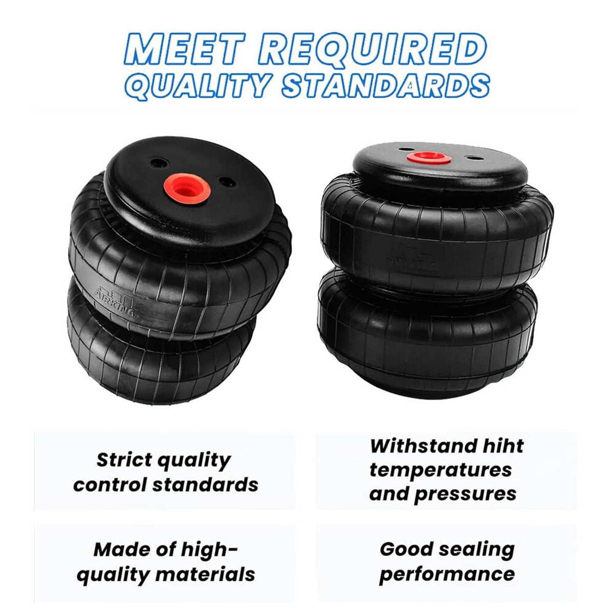 Solidspare Set of 2 Air Ride Suspension Bag Standard 2500 lb 1/2"npt Single Port Universal