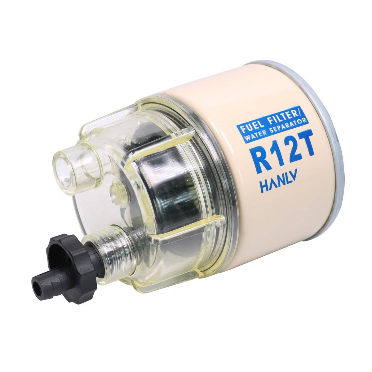 Solidspare R12T Fuel Filter Water Separator Spin-on with Water Collection Bowl For Marine