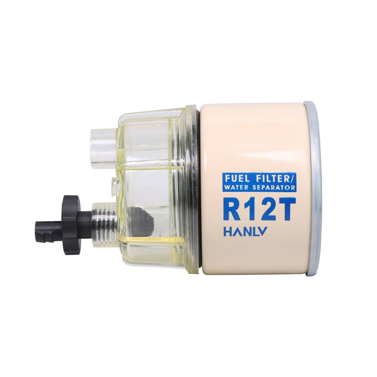 Solidspare R12T Fuel Filter Water Separator Spin-on with Water Collection Bowl For Marine