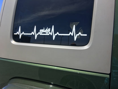 EKG Heartbeat Vinyl Sticker for Jeep JK JL Unlimited Rubicon Sahara 22.5" x 4"