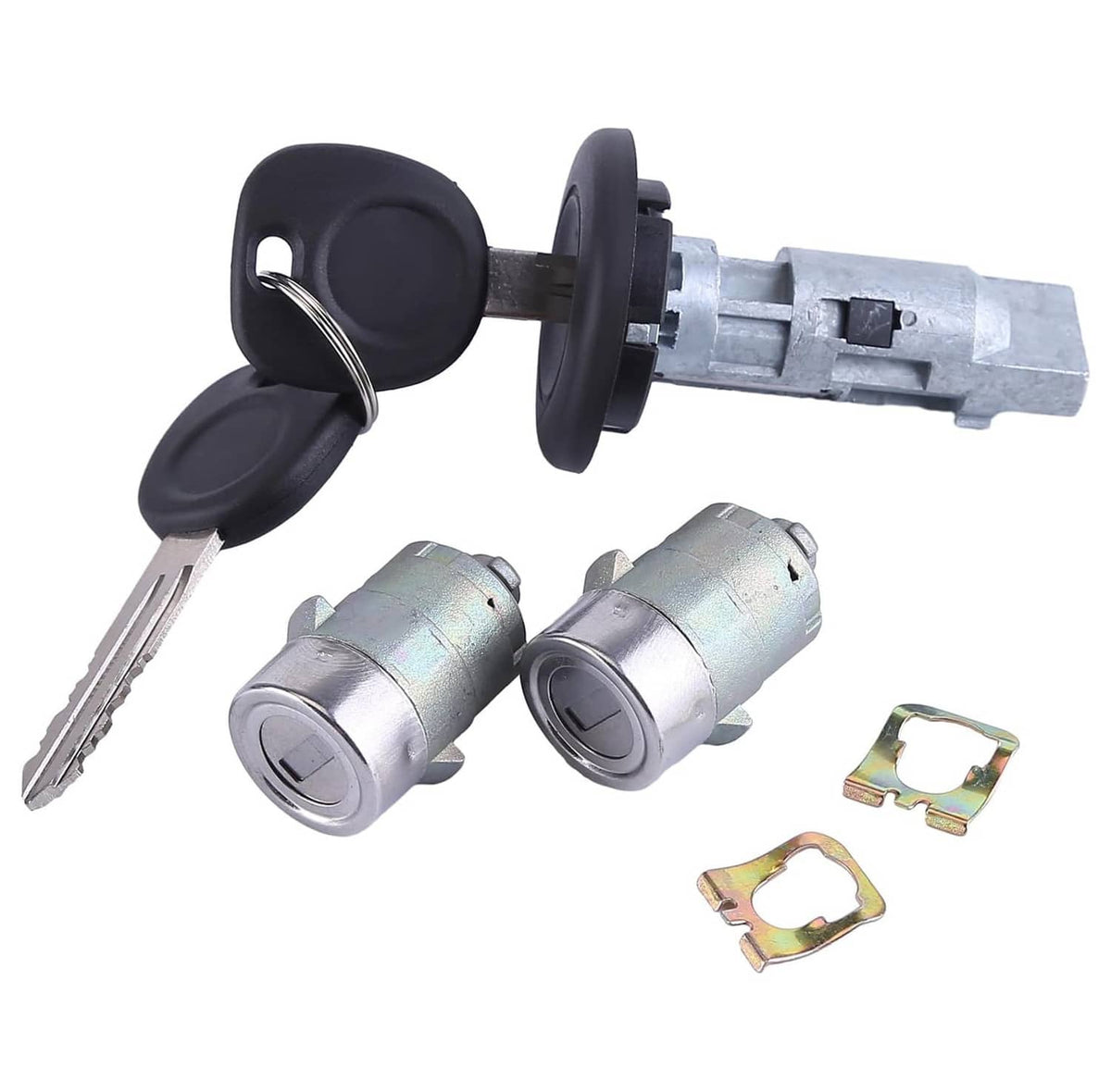 Solidspare Ignition Key Switch Cylinder Kit w/2 Keys and Door Locks For 2003-2007 Chevrolet