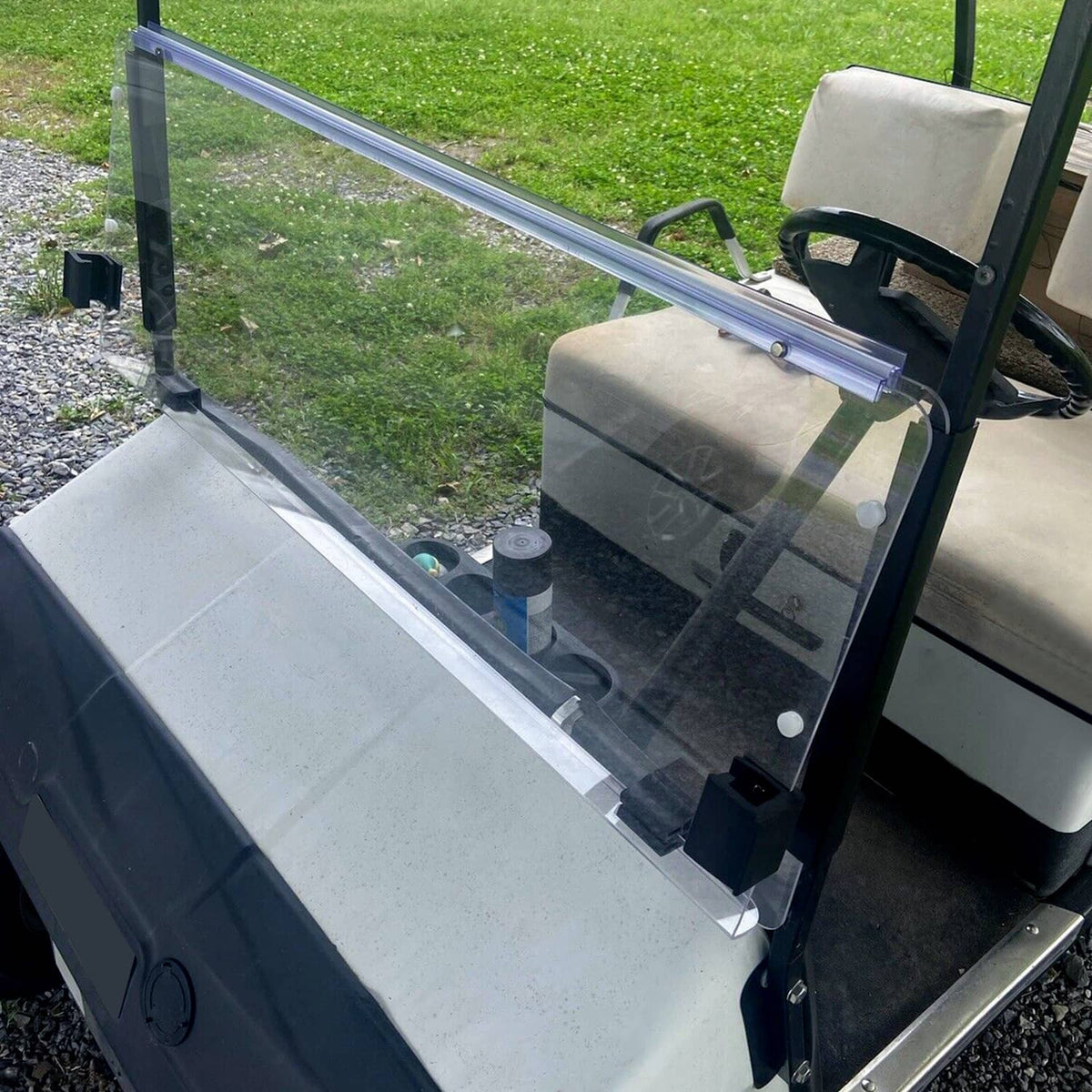 Solidspare Golf Cart Folding Clear Windshield For EZGO Marathon 1986-1994.5