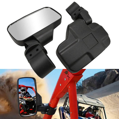 Solidspare For Kawasaki Mule 600 610 Mule SX Foldable UTV 1.75" - 2" Rearview Side Mirrors