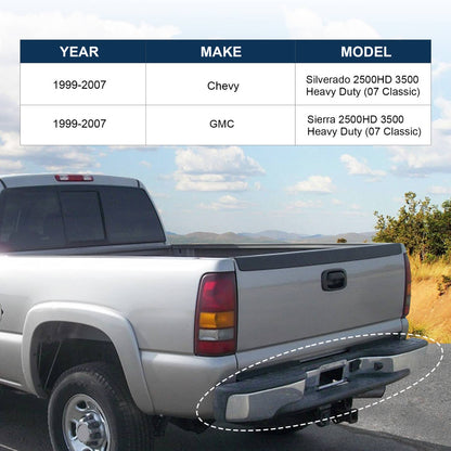 Solidspare Complete Chrome Rear Bumper Fits 1999-2007 Chevy Silverado GMC Sierra 1500 2500