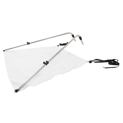 Solidspare White Boat Sun Shade 304 Stainless Steel+Fabric Canopy For Universal Boat
