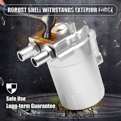 Solidspare Oil Catch Can Kit Reservoir Baffled Tank w/ Breather Filter Universal Aluminum