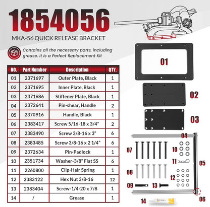 Solidspare 1854056 MKA-56 Quick Release Bracket for Minn Kota QUEST Trolling Motor, Black
