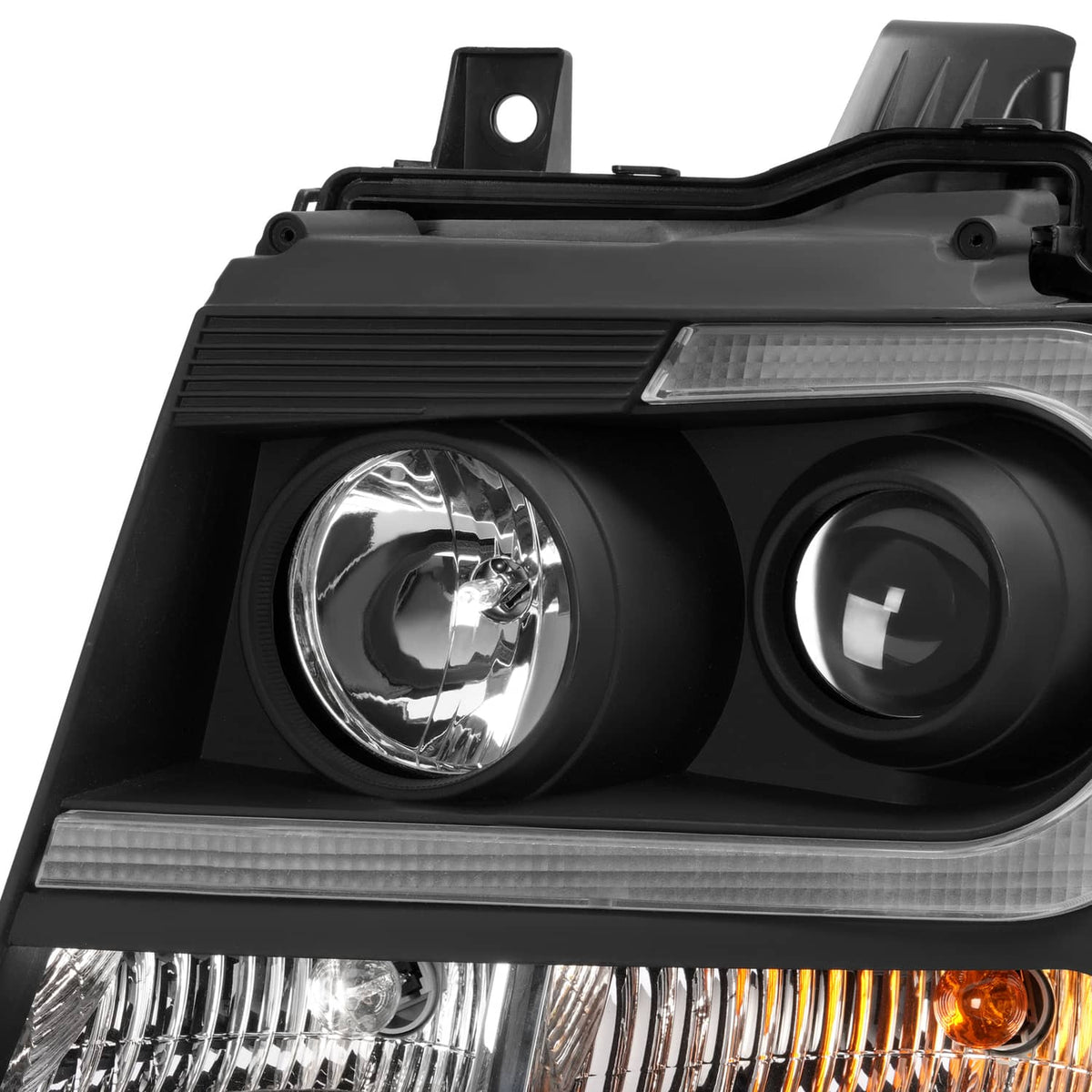 Solid Spare For 2007-14 Chevy Tahoe Suburban Avalanche LED DRL Projector Headlights Assembly