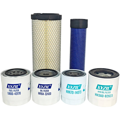 Solid Spare Air Fuel Hydrostat Oil Hydraulic Filter Kit Fit for Kubota L3301 HST L3901 HST