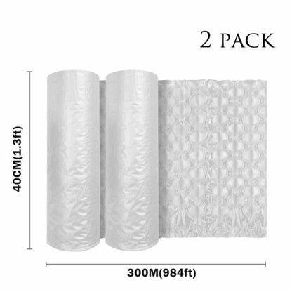 2 Rolls 984ft x16" Air Cushion Machine Film Bubble Pillow Packaging Padding Roll