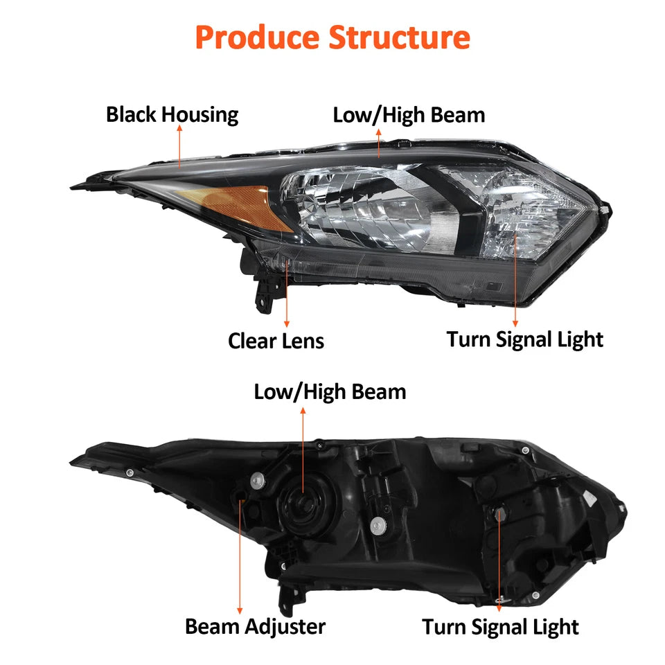 For 2016 2017 2018 Honda HRV HR-V Front Headlight Headlamp Passenger/ Right Side