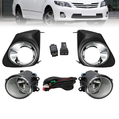 For 2011 2012 2013 Toyota Corolla Bumper Chrome Driving Fog Lights Lamps Pair
