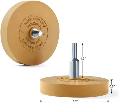 3.5" Car Decal Remover Eraser Wheel Tool for Drill Adhesive Pinstripe Sticker