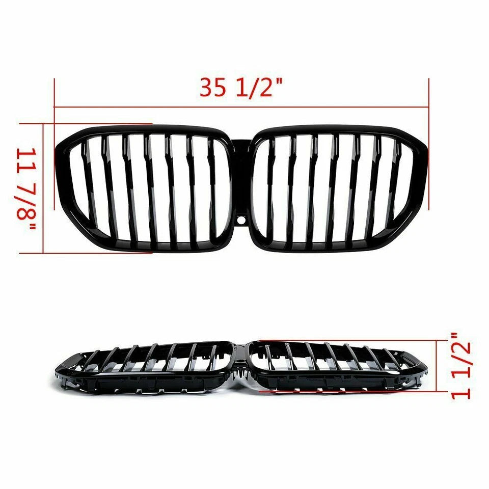 For BMW X5 G05 2019-2021 2022 2023 Gloss Black M-Performance Front Kidney Grille