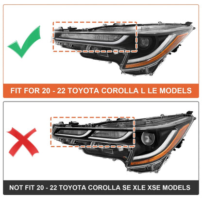 For 2020 2021 2022 Toyota Corolla L LE LED Headlight Pair W/Turn Singal light