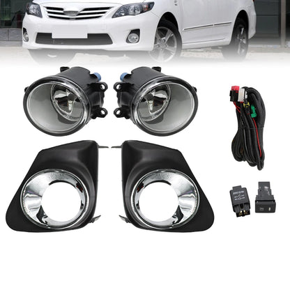 For 2011 2012 2013 Toyota Corolla Bumper Chrome Driving Fog Lights Lamps Pair