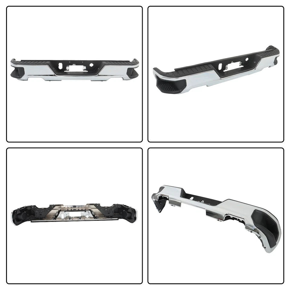 For 2019 2020-2024 Chevy Silverado GMC Sierra 1500 Rear Bumper Assembly Chrome