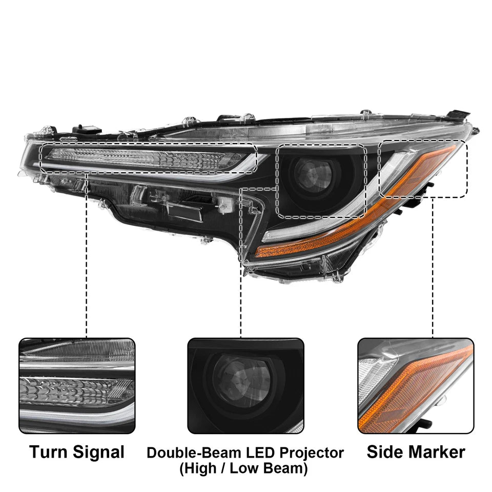 For 2020 2021 2022 Toyota Corolla L LE LED Headlight Pair W/Turn Singal light