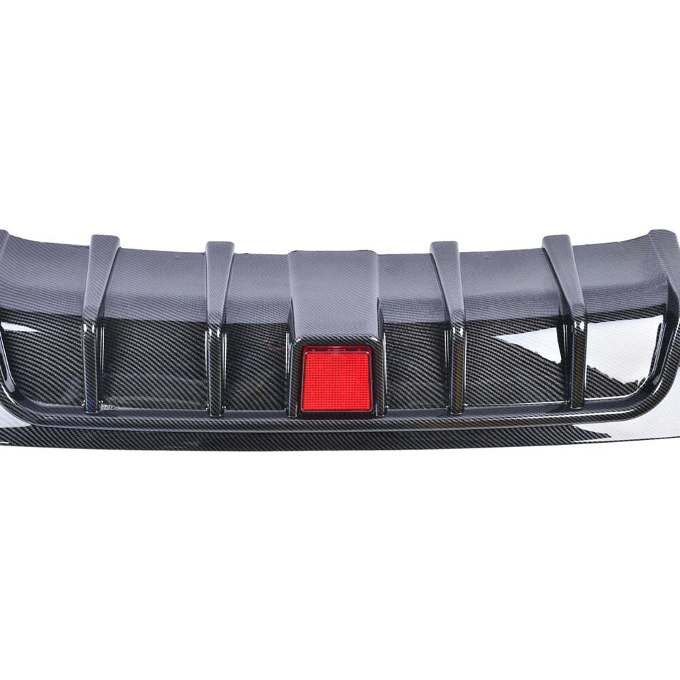 Rear Bumper Black Diffuser Lip W/LED Brake DRL Light For 2018-2023 Infiniti Q50