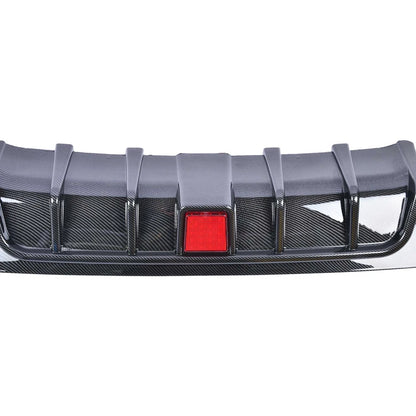 Rear Bumper Black Diffuser Lip W/LED Brake DRL Light For 2018-2023 Infiniti Q50