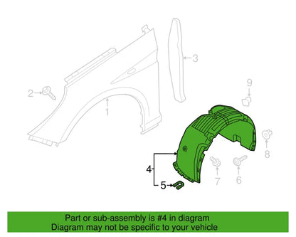 Front Driver Side Fender Liner For Hyundai Sonata 2018-2019 Plastic 86811C2500