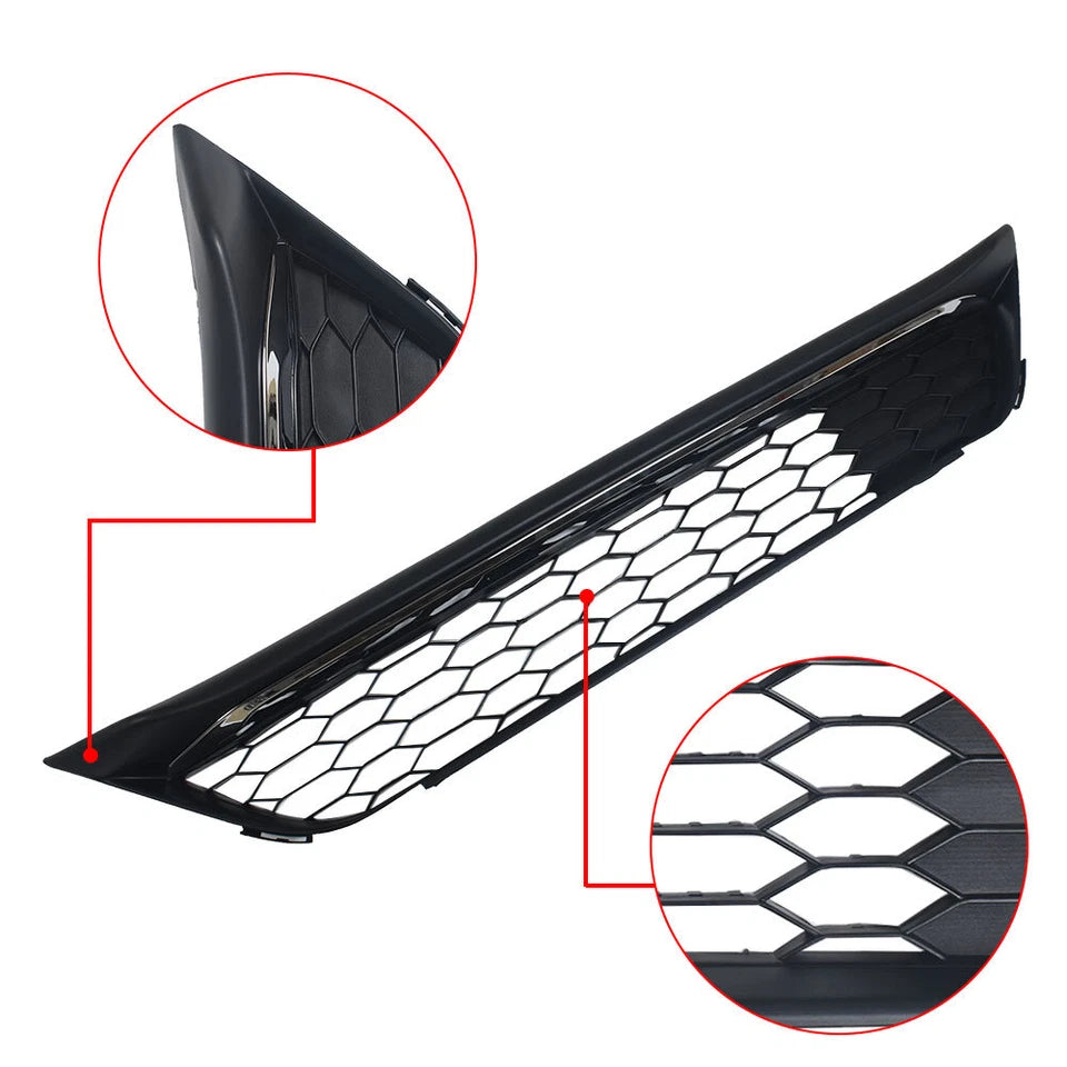 For 2016 2017 Honda Accord Honeycomb Front Lower Grill w/chrome Trim 71152T2FA50