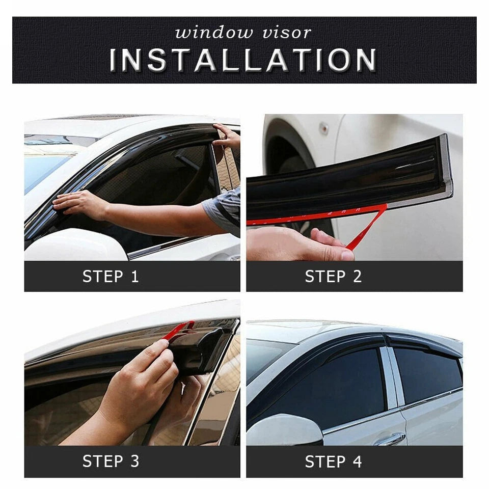 Overlay Fit 2003-2007 Honda Accord Sedan Window Trim Visors Rain Guard Deflector