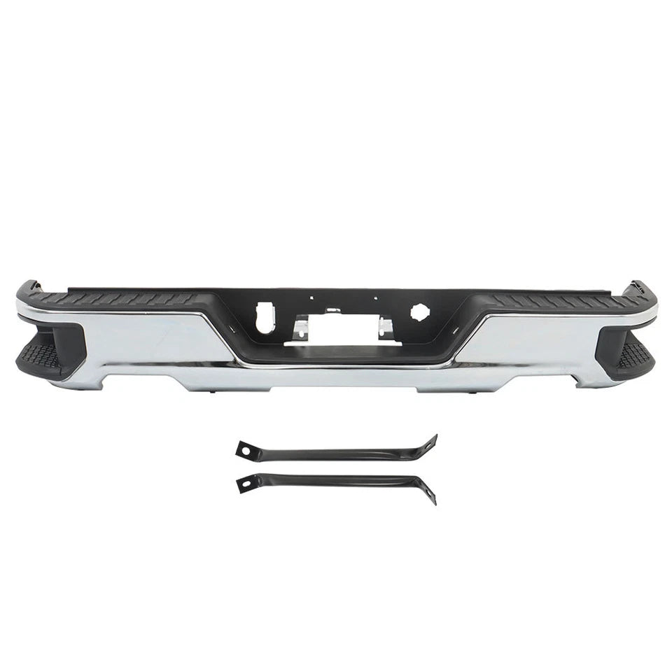 For 2019 2020-2024 Chevy Silverado GMC Sierra 1500 Rear Bumper Assembly Chrome