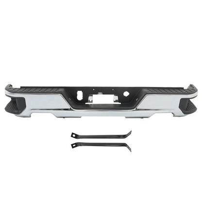 For 2019 2020-2024 Chevy Silverado GMC Sierra 1500 Rear Bumper Assembly Chrome