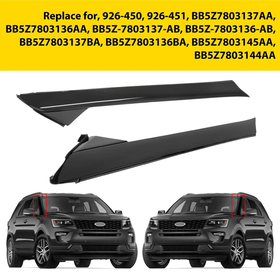 Left & Right Side Windshield A Pillar Molding Trim Fit For 2011-19 Ford Explorer