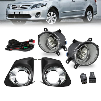 For 2011 2012 2013 Toyota Corolla Bumper Chrome Driving Fog Lights Lamps Pair