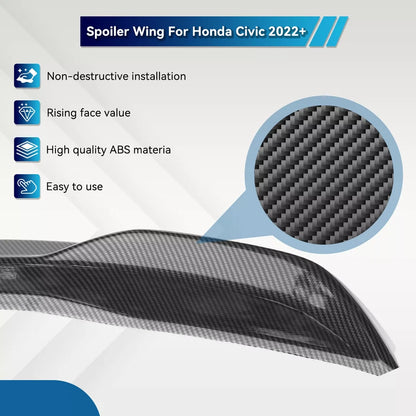 For 2022-2024 Honda Civic CF Painted Rear Trunk & Roof Spoiler Wing & Front Lip