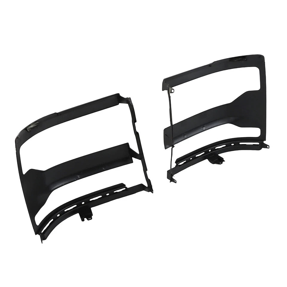 Headlight Trim Bezel Cover For Chevy Silverado 1500 2016-2018 Black LH+RH Pair