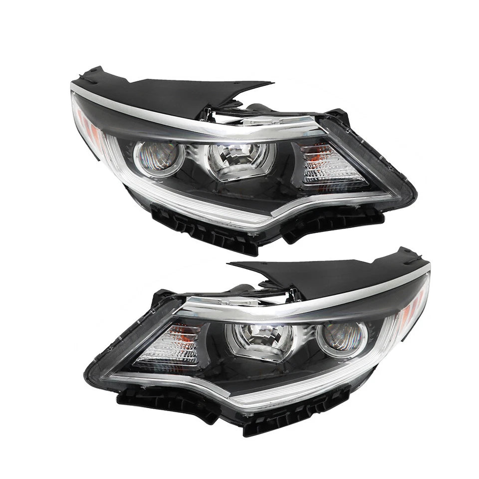 Right+Left Halogen Headlight For 2016-2018 Kia Optima w/o LED DRL Chrome Housing